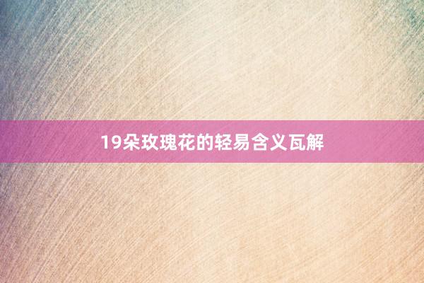 19朵玫瑰花的轻易含义瓦解